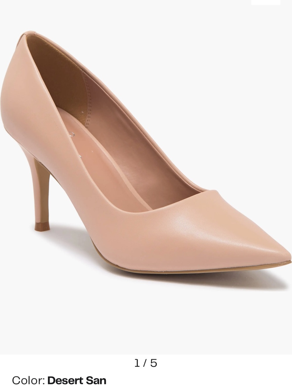 Linea Paolo Leather Classic Elegant Pointed-Toe Neutral Nude Pumps Size 9.5